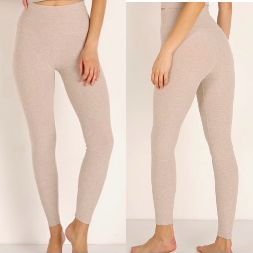 BEYOND YOGA Space Dye Beige Sand High Rise Leggings
